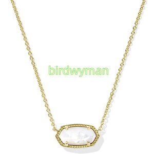 Elisa Gold Pendant Necklace in Ivory Mother-of-Pearl